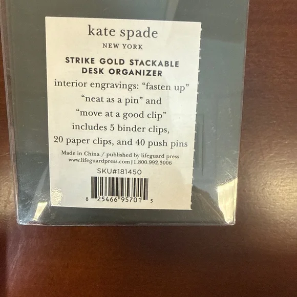 Kate Spade Pink Gold Confetti Notebook & Desk Organizer Set One Size - Picture 5 of 5